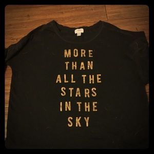 Black long sleeve graphic shirt